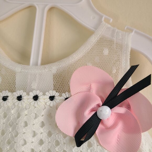 Girls Outfit Set Size 18M White Lace Tunic & Zebra Leggings 2-Piece NWT - Picture 2 of 7